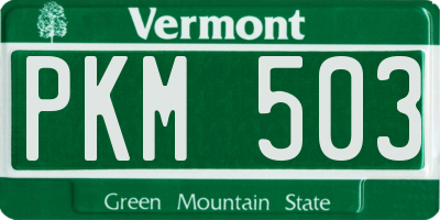 VT license plate PKM503