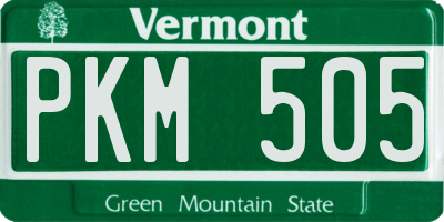 VT license plate PKM505
