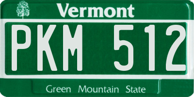 VT license plate PKM512