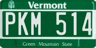 VT license plate PKM514
