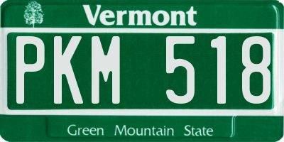 VT license plate PKM518