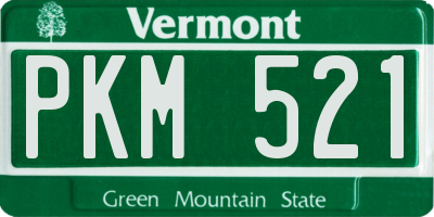 VT license plate PKM521