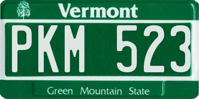 VT license plate PKM523
