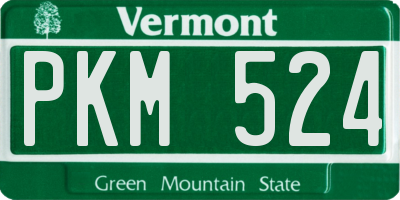 VT license plate PKM524