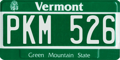 VT license plate PKM526