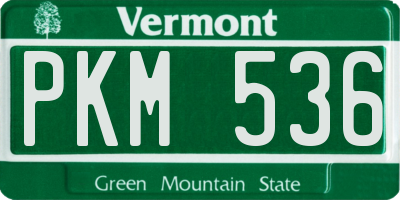VT license plate PKM536