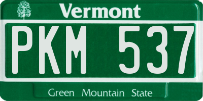 VT license plate PKM537