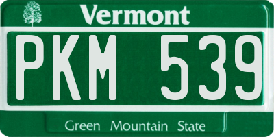 VT license plate PKM539