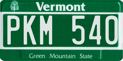 VT license plate PKM540