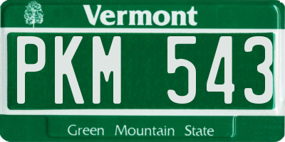 VT license plate PKM543