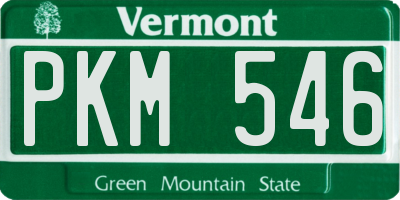 VT license plate PKM546