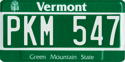 VT license plate PKM547