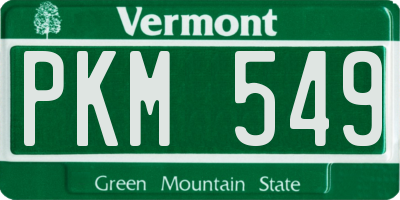 VT license plate PKM549