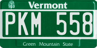 VT license plate PKM558
