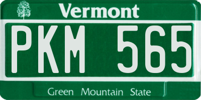 VT license plate PKM565