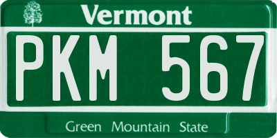 VT license plate PKM567