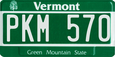 VT license plate PKM570