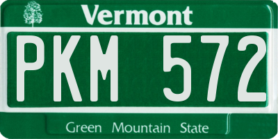 VT license plate PKM572