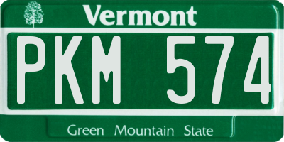 VT license plate PKM574