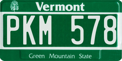 VT license plate PKM578