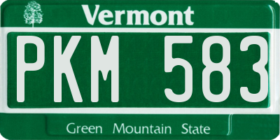VT license plate PKM583