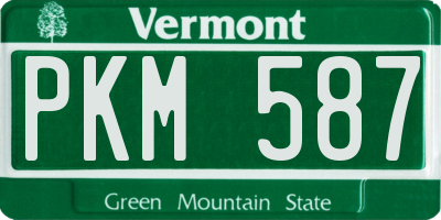 VT license plate PKM587