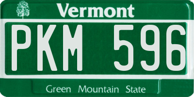 VT license plate PKM596