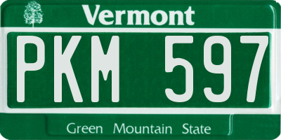 VT license plate PKM597