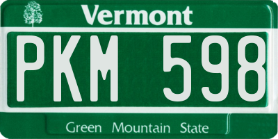 VT license plate PKM598