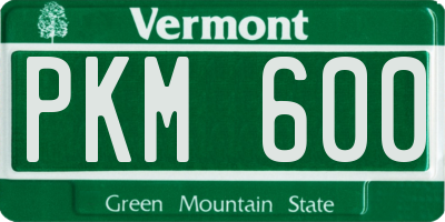 VT license plate PKM600