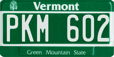 VT license plate PKM602