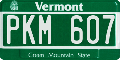 VT license plate PKM607