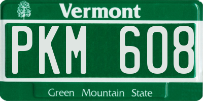 VT license plate PKM608