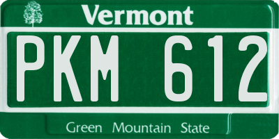 VT license plate PKM612