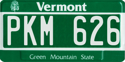 VT license plate PKM626
