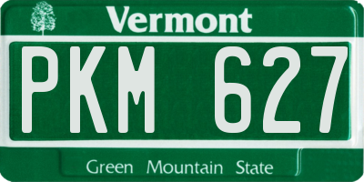 VT license plate PKM627