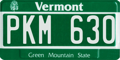 VT license plate PKM630
