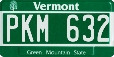 VT license plate PKM632