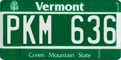 VT license plate PKM636