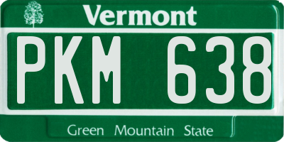 VT license plate PKM638