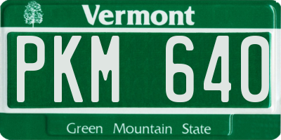 VT license plate PKM640