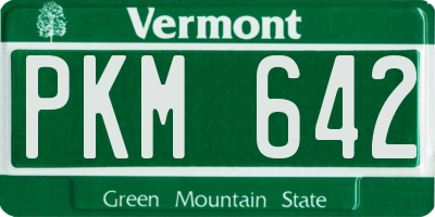 VT license plate PKM642
