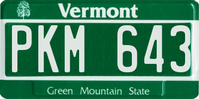 VT license plate PKM643