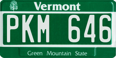 VT license plate PKM646