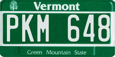 VT license plate PKM648