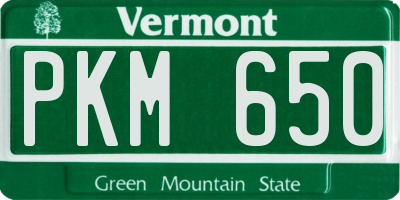VT license plate PKM650