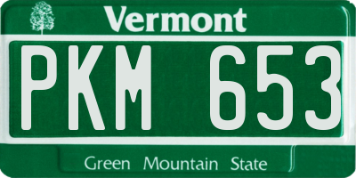 VT license plate PKM653