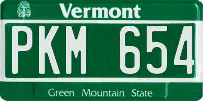 VT license plate PKM654
