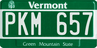 VT license plate PKM657