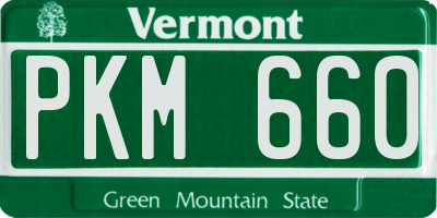 VT license plate PKM660